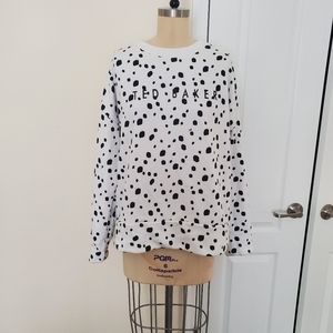 Ted Baker Abriil Polka Dot Cotton Blend Sweater, White